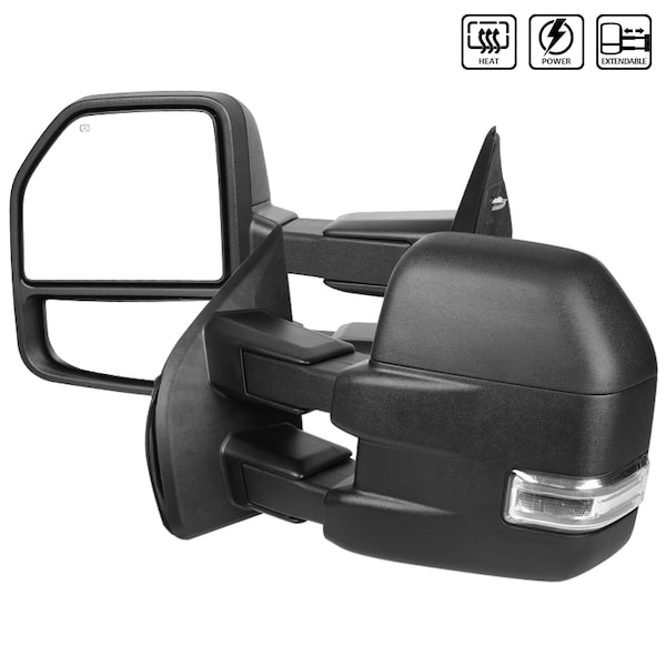 Spec-D Tuning 15-17 Ford F150 Towing Mirrors-Black Texture, RMX-F15015F3H-P-FS RMX-F15015F3H-P-FS - main